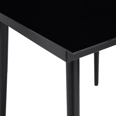 vidaXL Puutarhan ruokapöytä musta 140x70x74 cm teräs ja lasi