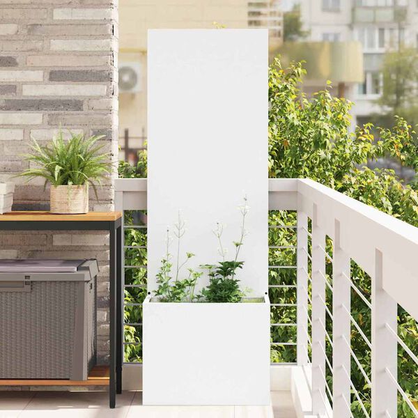 vidaXL Puutarhan yksityisyyden verho Viivakuvio Valkoinen 50 x 140 cm