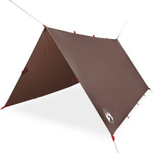 vidaXL Camping Tarp Ruskea 366x306 cm Vedenpit&auml;v&auml;