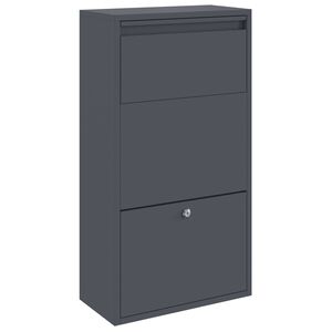 vidaXL Pakettipostilaatikko ovella Antrasiitti 44 x 22 x 82 cm Ter&auml;s