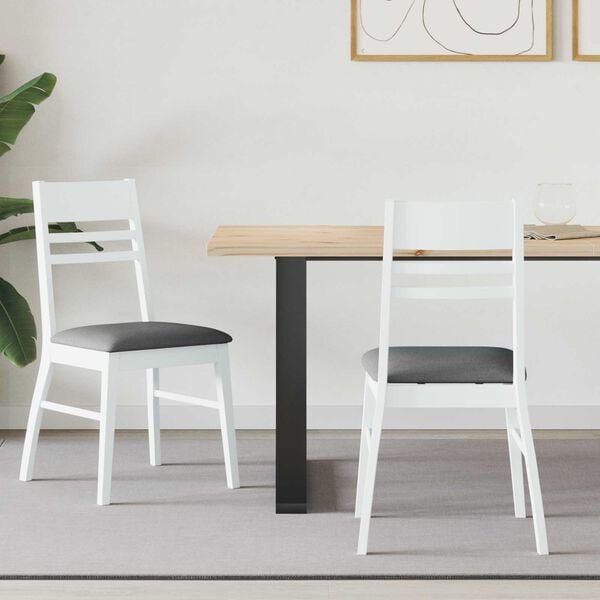 vidaXL Ruokatuolit 2 pcs Valkoinen 43 x 54 x 89 cm Kest&auml;v&auml; Kumipuinen