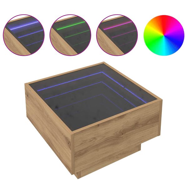 vidaXL Sohvap&ouml;yt&auml; artesaani tammi 50 x 50 x 30 cm Tekninen puu