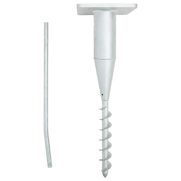 vidaXL Upotettu aurinkovarjon jalusta tangolla hopea 16x16x52 cm ter&auml;s