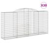 vidaXL Kaarevat kivikorit 30 kpl 300x50x140/160 cm galvanoitu rauta