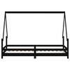 vidaXL Lasten sängynrunko musta 90x190 cm täysi mänty