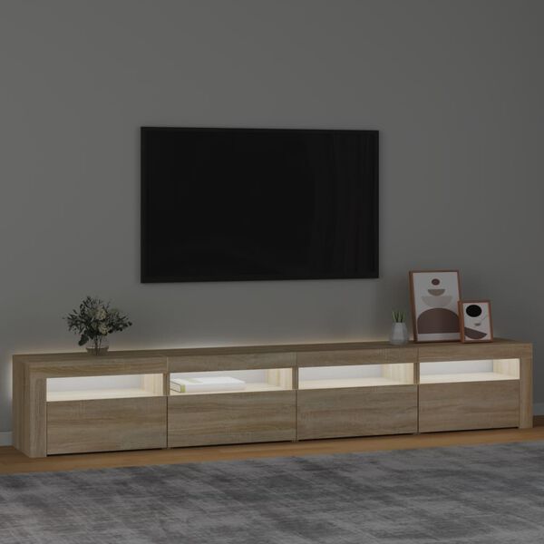 vidaXL TV-taso LED-valoilla Sonoma-tammi 240x35x40 cm