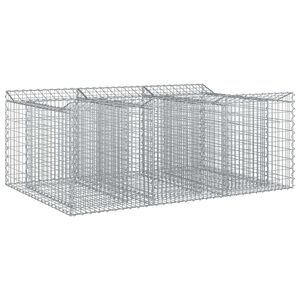 vidaXL Gabion Kohotettu Peti Hopea 150 x 100 x 60 cm Galvanoitu ter&auml;s
