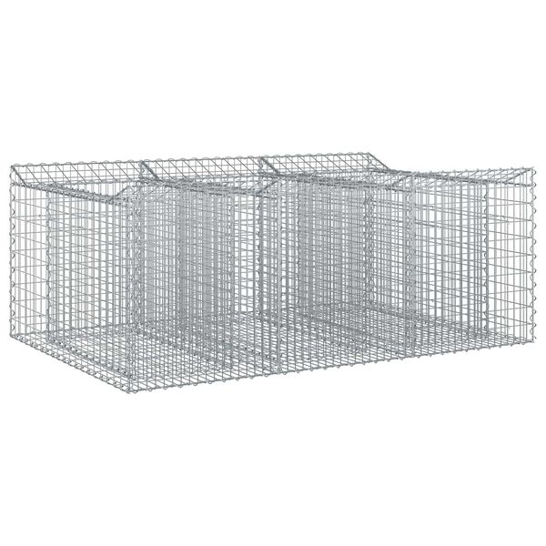 vidaXL Gabion Kohotettu Peti Hopea 150 x 100 x 60 cm Galvanoitu ter&auml;s