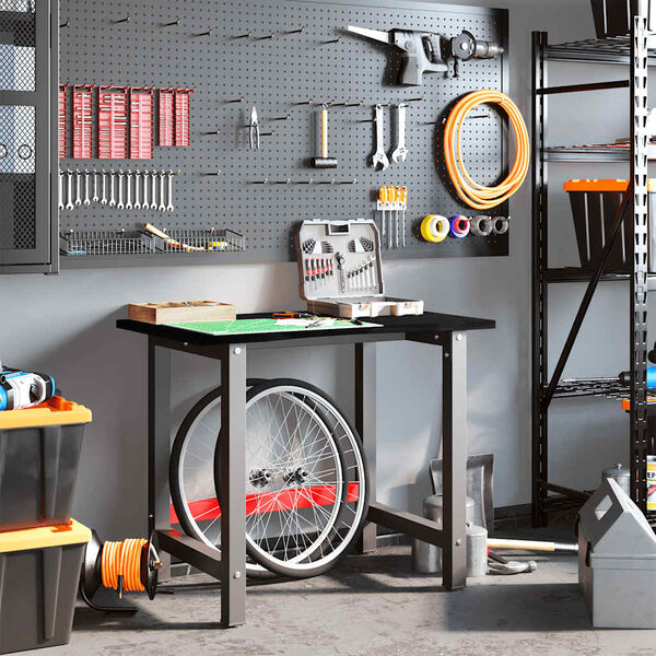 vidaXL työpöytä tummanruskea 100x60x81,5 cm massiivipuutammea