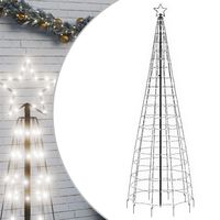 vidaXL Joulukuusi piikeillä 570 kylmän valkoista LED-valoa 300 cm
