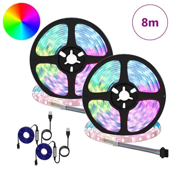 vidaXL LED-nauha 4 pcs Musta ja l&auml;pin&auml;kyv&auml; 400 x 0,8 x 0,3 cm