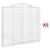 vidaXL Kaarevat kivikorit 5 kpl 200x30x180/200 cm galvanoitu rauta