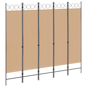 vidaXL 5-paneelinen huonejako Beige 200 x 180 cm Kangas