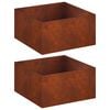 vidaXL Puutarha ruukku 2 kpl Ruosteinen 100 x 100 x 40 cm