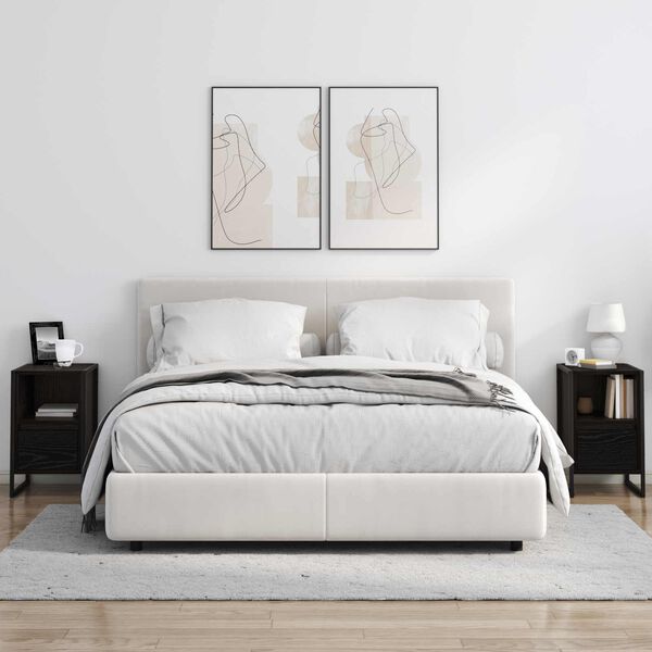 vidaXL Y&ouml;p&ouml;yt&auml; Musta tammi. 39,5 x 30 x 50 cm Tekninen puu