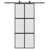 vidaXL liukuovi laitteistosarjalla musta 90x205 cm karkaistu lasi