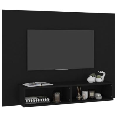 vidaXL TV-taso seinälle musta 120x23,5x90 cm lastulevy