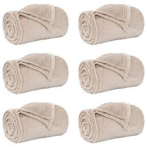 vidaXL Heittop&auml;&auml;llys 6 kpl Beige 130 x 150 cm 2.98 kg Fleese