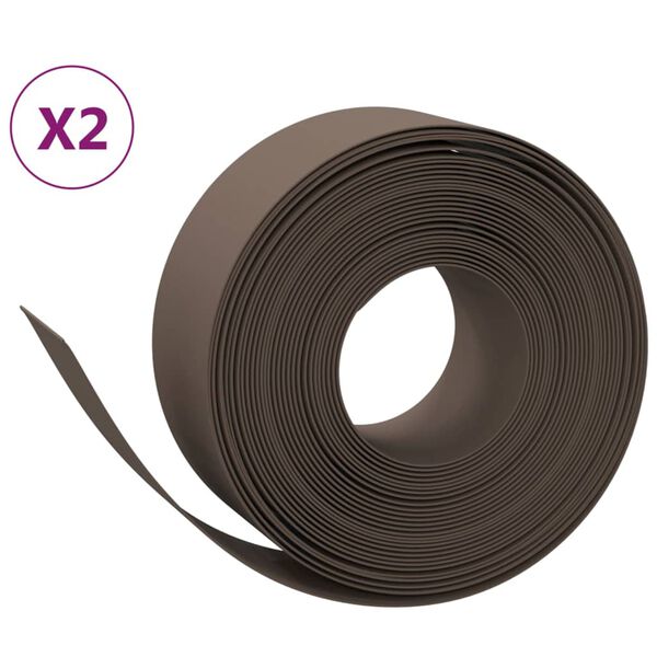 vidaXL Puutarhareunukset 2 kpl harmaa 10 m 20 cm polyeteeni