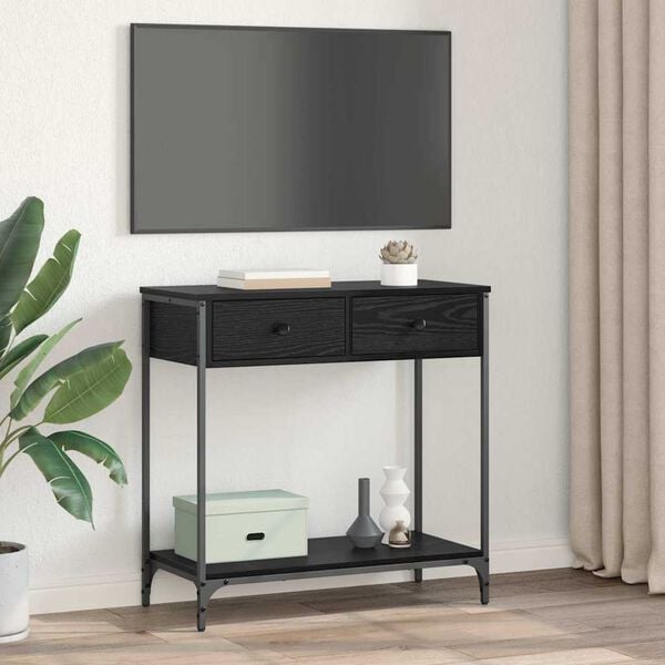 vidaXL Konsolip&ouml;yt&auml; Musta tammi. 75 x 34,5 x 75 cm Tekninen puu