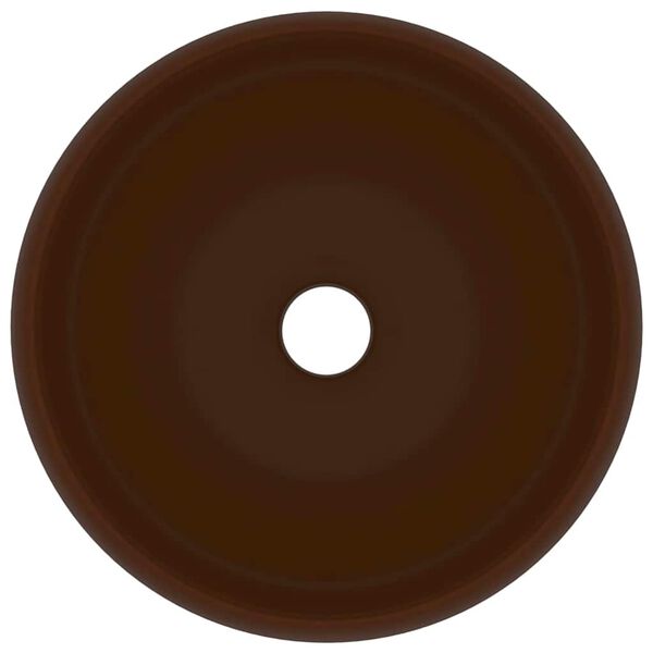 vidaXL Ylellinen pesuallas py&ouml;re&auml; matta tummanruskea 40x15 cm keraami