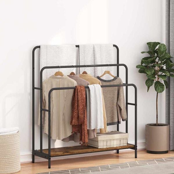 vidaXL Vaaterippsin hyllyll&auml; Vanha puu 90 x 30 x 100,5 cm Tekninen puu