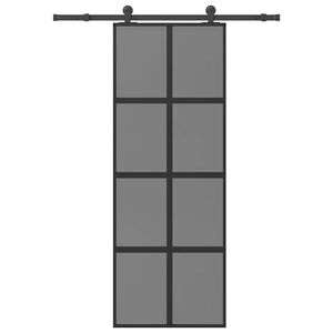 vidaXL liukuovi laitteistosarjalla 76x205 cm karkaistu lasi alumiini