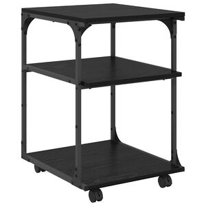 vidaXL Tulostinpidike Musta tammi. 43 x 48 x 64 cm Tekninen puu