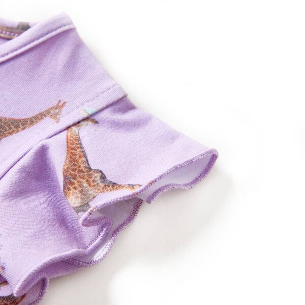 Lasten mekko röyhelöhihoilla ja kiristysnyörillä liila 128