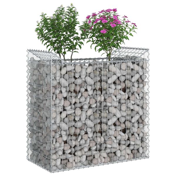vidaXL Gabion Kohotettu Peti Hopea 50 x 100 x 100 cm Galvanoitu ter&auml;s