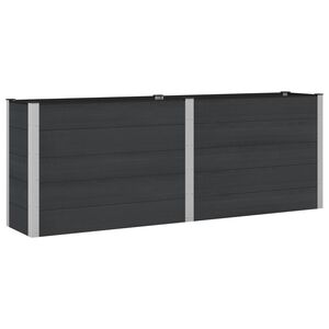 vidaXL Puutarhan Korotettu Kukkalaatikko Musta 250 x 50 x 91 cm