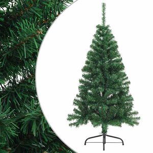 vidaXL Tekojoulukuusen puolikas jalustalla vihre&auml; 150 cm PVC