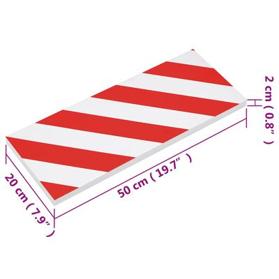 vidaXL Seinäsuojat 6 kpl punavalkoinen 50x20x2 cm EVA vaahtomuovi