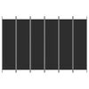 vidaXL 6-paneelinen Tilanjakaja musta 300x200 cm kangas