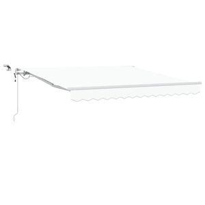 vidaXL Vedett&auml;v&auml; markiisi valkoinen 350 x 250 cm Polyesteri