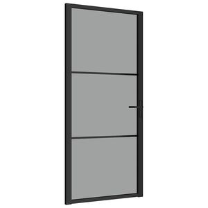 vidaXL Sis&auml;ovi 93x201,5 cm musta ESG-lasi ja alumiini