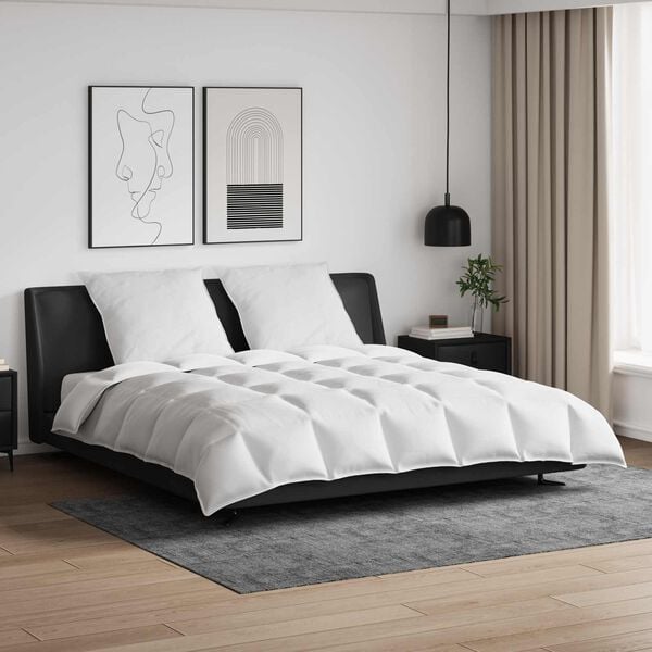 vidaXL Peittosarja tyynyll&auml; 3 pcs Valkoinen Untuvah&ouml;yhen