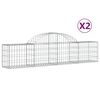 vidaXL Kaarevat kivikorit 2 kpl 200x30x40/60 cm galvanoitu rauta