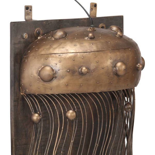 vidaXL Sein&auml;valaisin meduusa suunnittelu rauta ja t&auml;ysi mangopuu