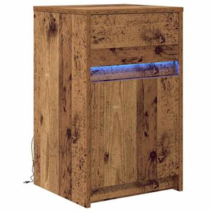 vidaXL LED-y&ouml;p&ouml;yt&auml;kaappi Vanha puu 38 x 34 x 61 cm Tekninen puu