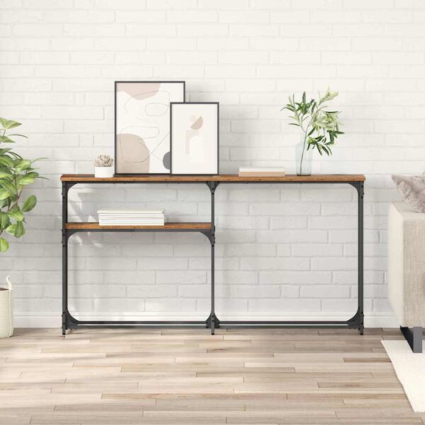 vidaXL Konsolip&ouml;yt&auml; Vanha puu 145x22.5x75cm Tekninen puu