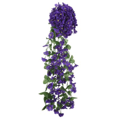 vidaXL Tekokukkaseppeleet 3 kpl tumma violetti 85 cm