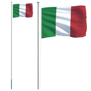 vidaXL Italian lippu ja lipputanko 6,08 m alumiini