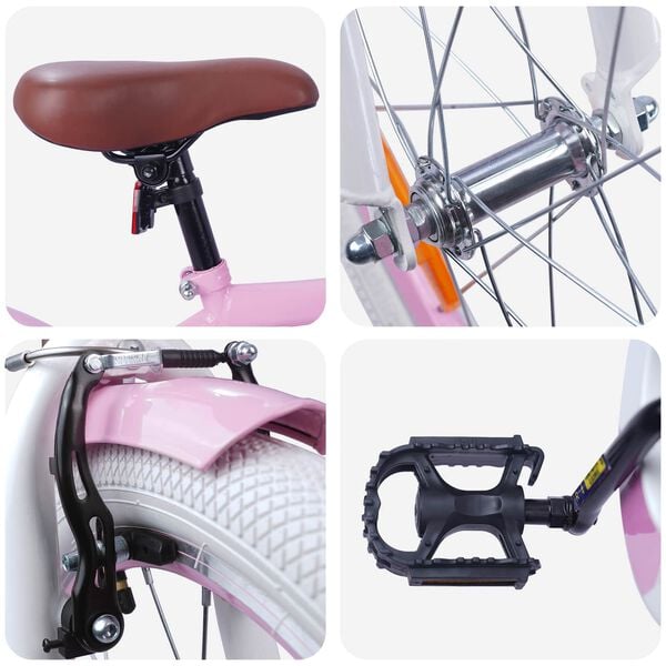 vidaXL Lastenpy&ouml;r&auml; 18 Tuumaa 5-7-vuotiaille Vaaleanpunainen