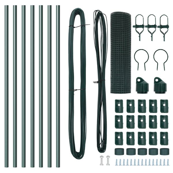 vidaXL Aitalatu Vihre&auml; 10 x 0,4 m (25 x 25 mm verkko) Ter&auml;s ja PVC