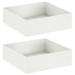 vidaXL Puutarha ruukku 2 kpl valkoinen 100 x 100 x 30 cm