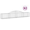 vidaXL Kaarevat kivikorit 2 kpl 300x30x40/60 cm galvanoitu rauta