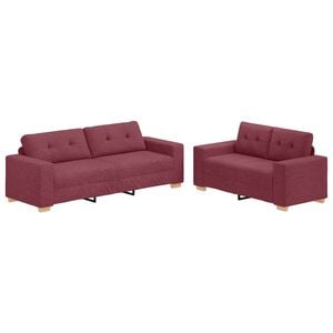 vidaXL | Sohvasetti | 2 pcs Viininpunainen 221 x 78 x 80 cm Kangas
