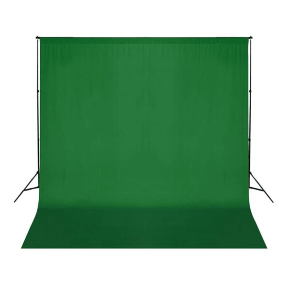 vidaXL Taustakangas puuvilla ei telinett&auml; vihre&auml; 300x300 cm chromakey