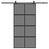 vidaXL liukuovi laitteistosarjalla musta 102,5x205 cm karkaistu lasi